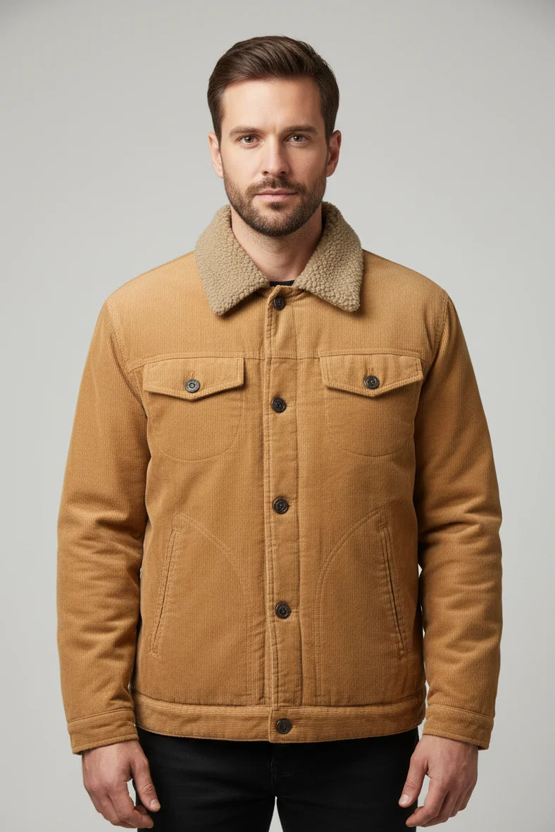 Jaqueta Masculina de Veludo com Interior Forrado