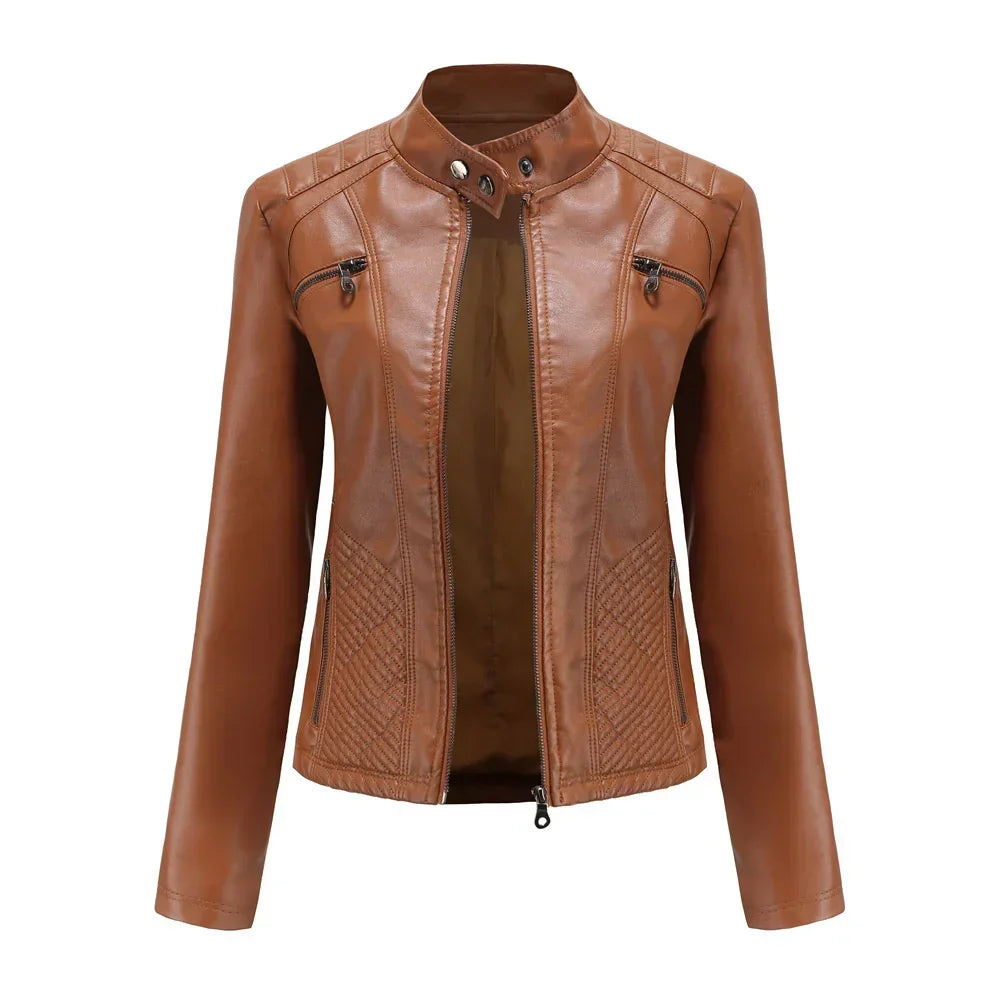 Jaqueta Feminina Casual com Zíper Estilo Streetwear