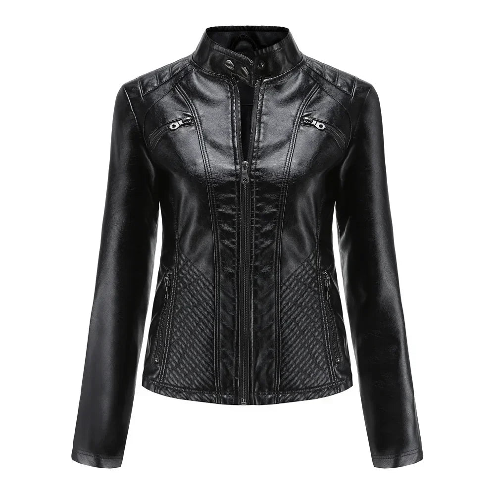 Jaqueta Feminina Casual com Zíper Estilo Streetwear