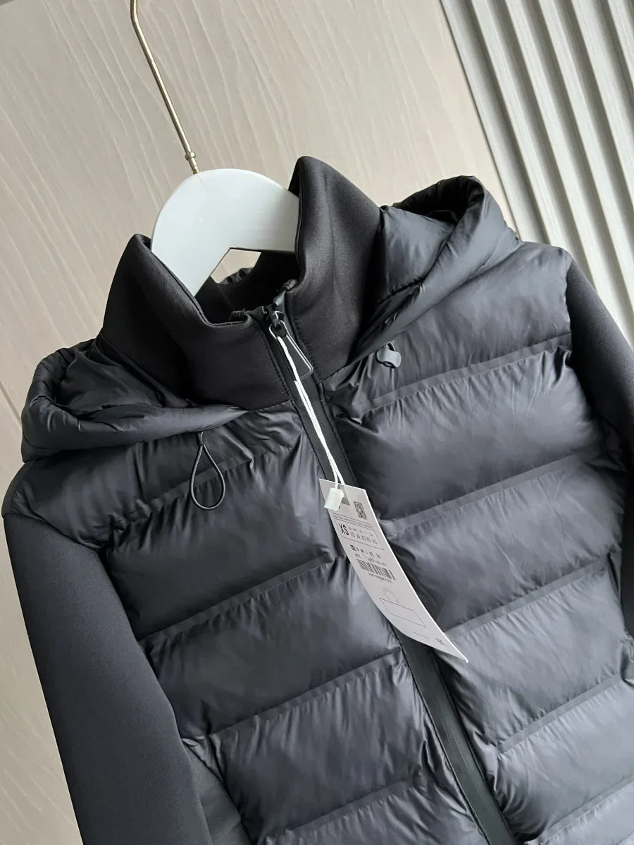 Jaqueta Feminina de Inverno Leve com Capuz e Zíper — Modelo Esportivo de Manga Longa