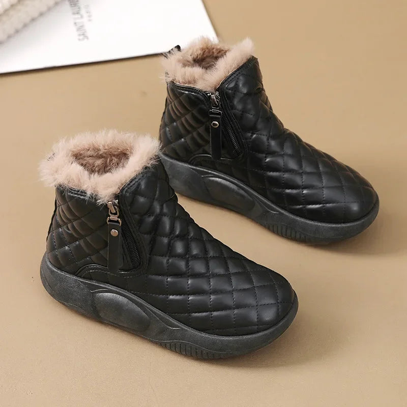 Bota Feminina Para Inverno com Zíper Solado Grosso