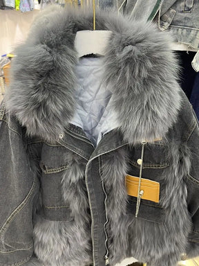 Casaco Feminino Jeans Para Inverno Peluciado Confortável