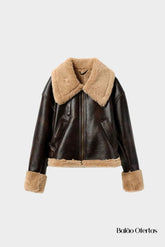 Casaco Feminino de Pele Vintage