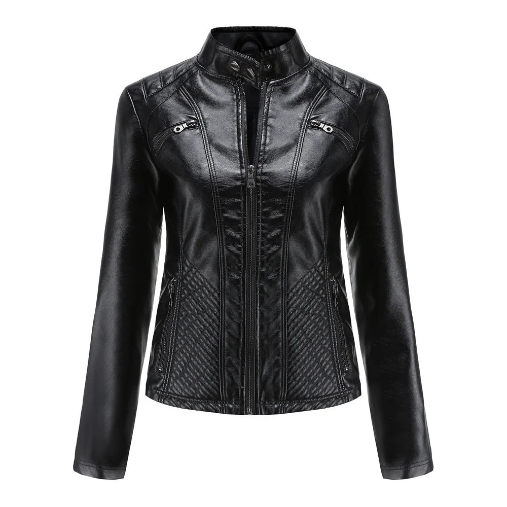 Jaqueta Feminina Casual com Zíper Estilo Streetwear