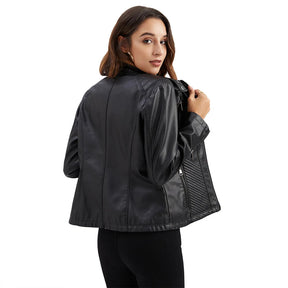 Jaqueta Feminina Casual com Zíper Estilo Streetwear