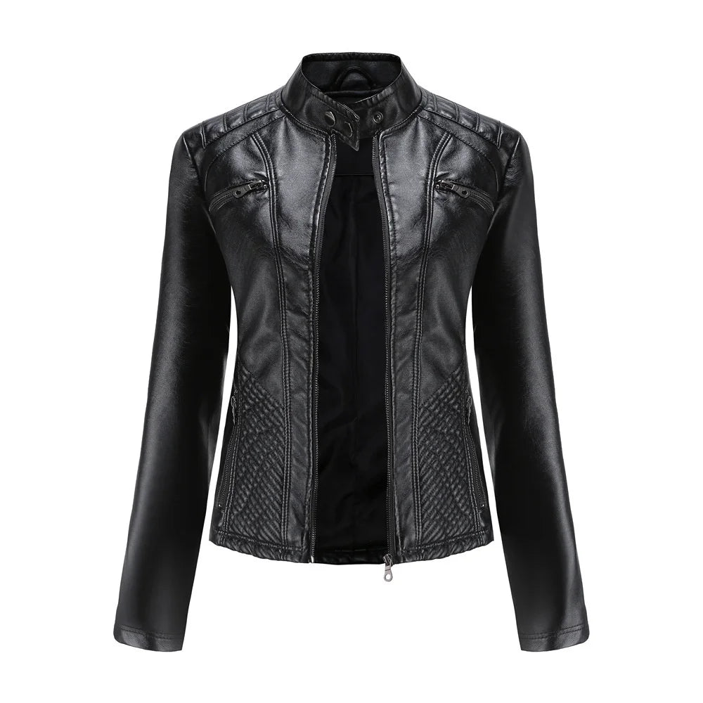 Jaqueta Feminina Casual com Zíper Estilo Streetwear