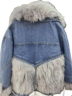 Casaco Feminino Jeans Para Inverno Peluciado Confortável