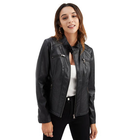 Jaqueta Feminina Casual com Zíper Estilo Streetwear